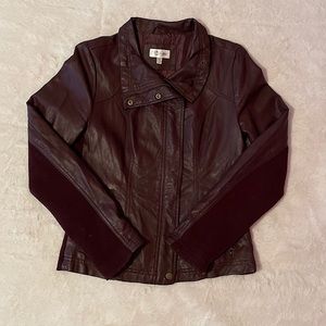 Dark Maroon Moto Jacket